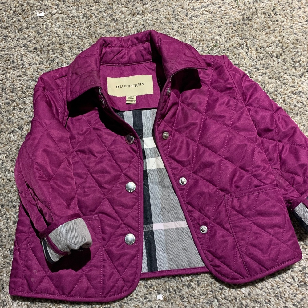 Purple Burberry Toddler Coat 18M